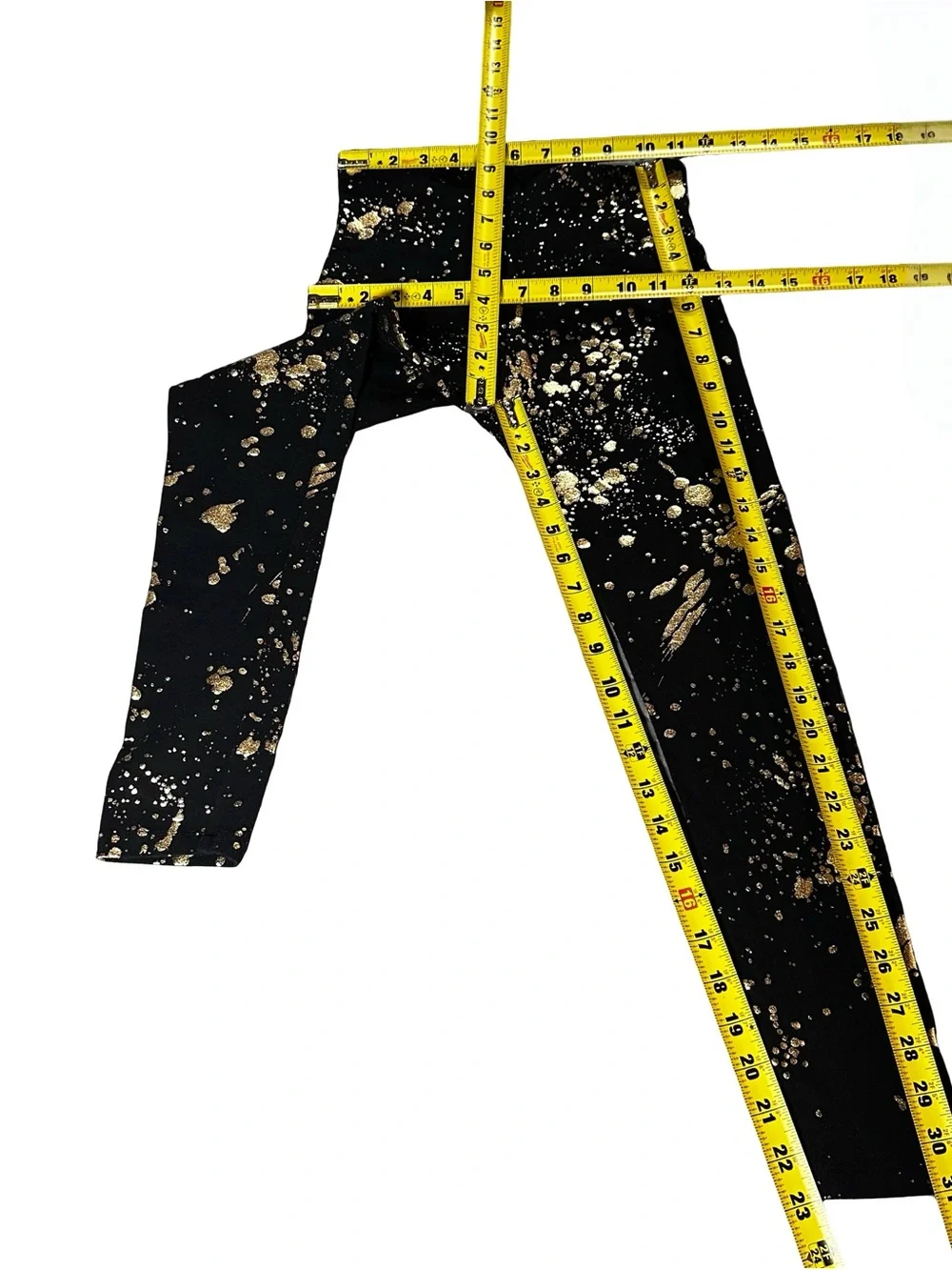 Justice Black Gold Splatter Print Leggings Girls Size 12